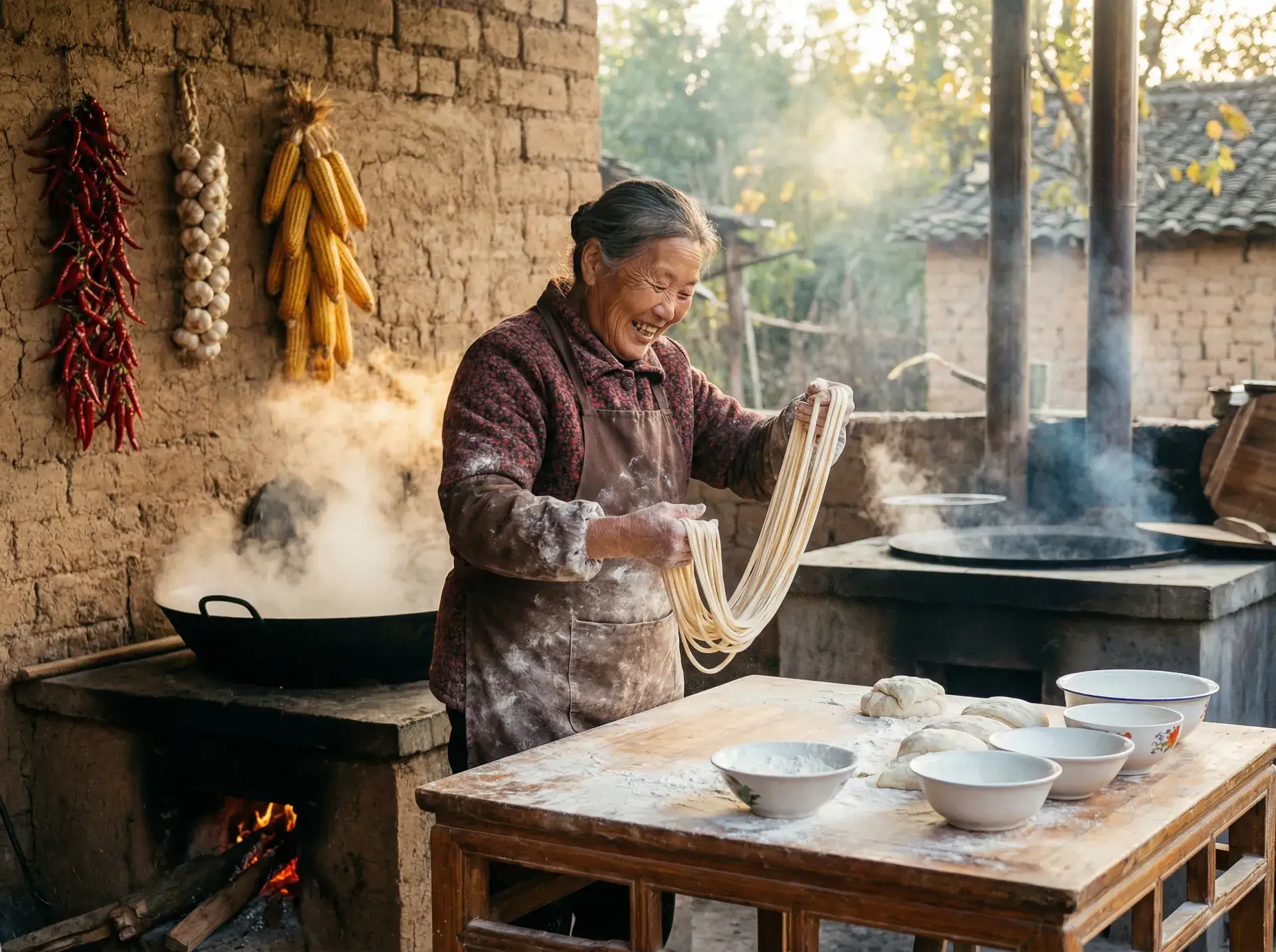 农家大嫂手擀面 - 我和黑帮大老大的365天 乡村美食